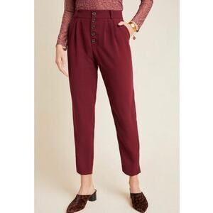 Anthropologie Sasha Button Fly Tapered Trousers